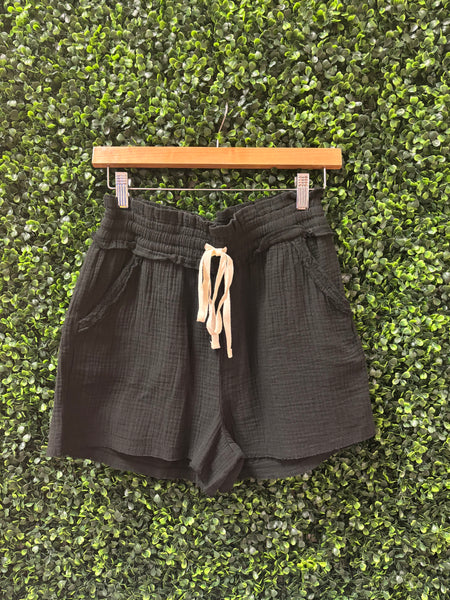 Black Drawstring Shorts