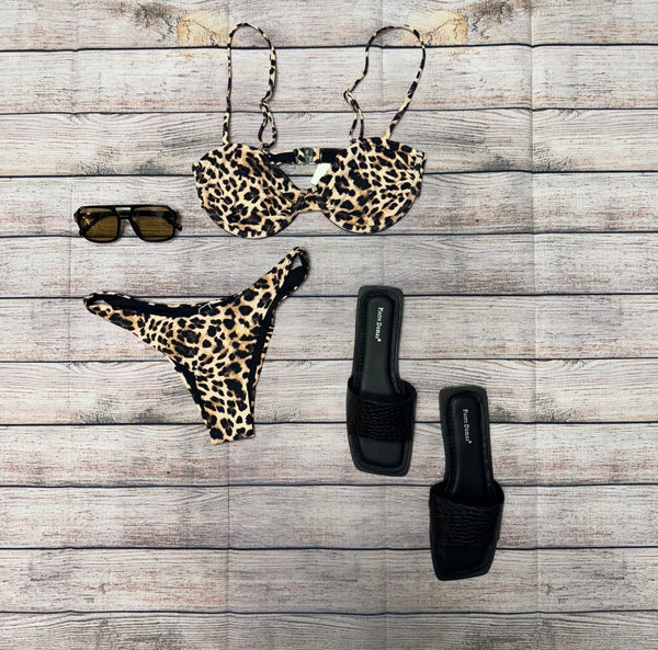 Cheetah Print Two Piece Bikini