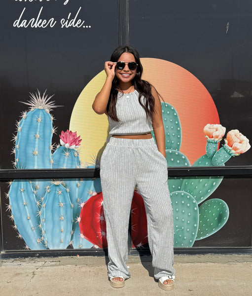 Striped Linen Set