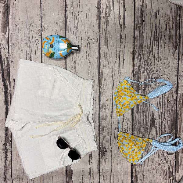 White Drawstring Shorts
