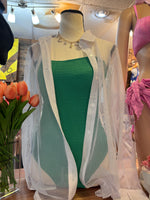 Mesh Long-Sleeve Cover Up