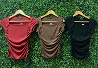 Square Neck Ruched Top