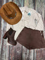 Brown Denim Skort