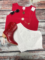 Flower Embroided Ruffle Shorts
