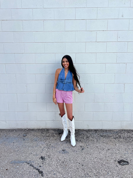 Denim Halter Top