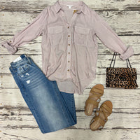 Burgundy Stripe Button-Down