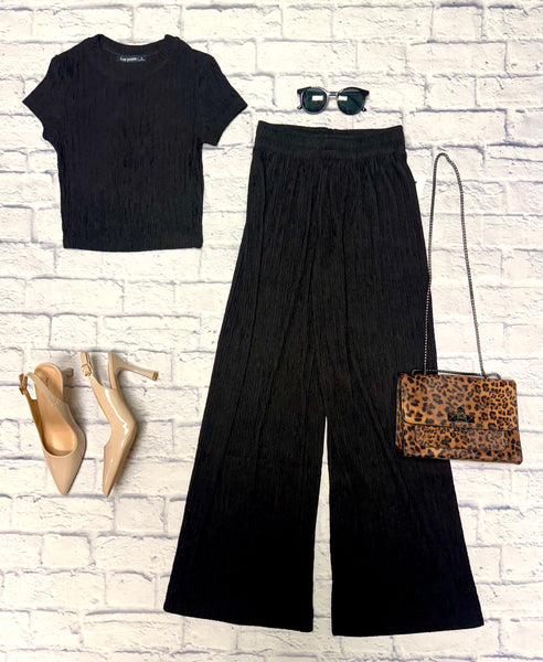 Black Crinkle Lounge-Set