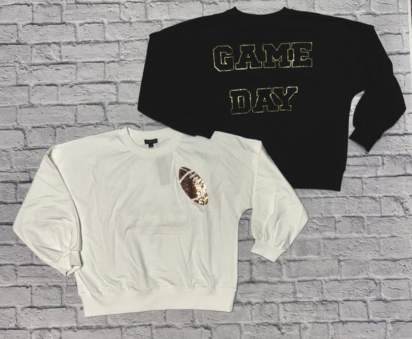 Sequin Football Crewneck