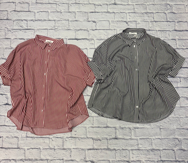 Oversized Striped Button-Ups
