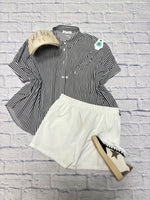 Oversized Striped Button-Ups