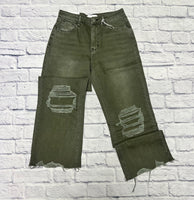 #91 Vervet Olive Cropped Flare