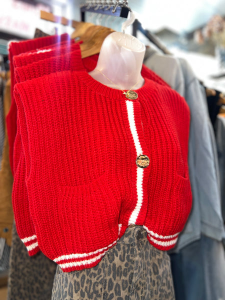 Red Knitted Vest