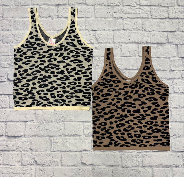 Leopard V-Neck Tank