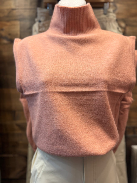 Dusty Rose Mock-Neck Top