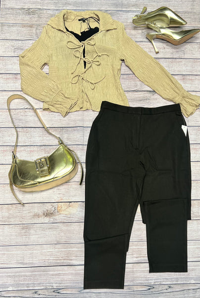 Sandstone Lace-Up Top