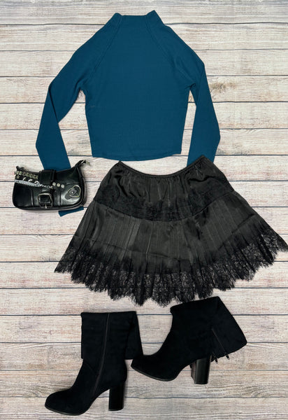 Teal Fitted Long Sleeve