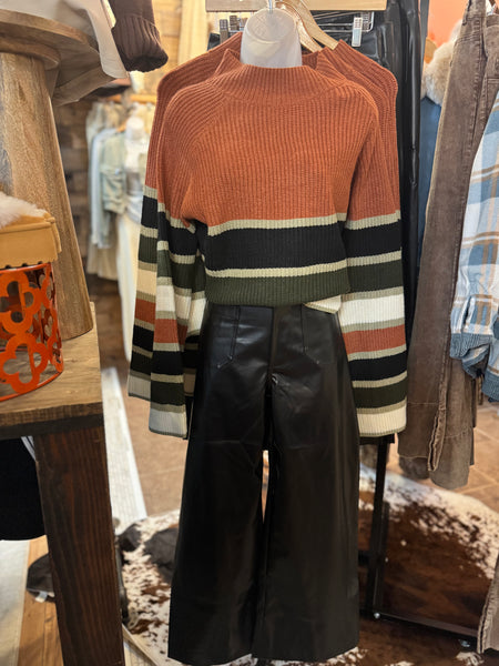Wide Leg Faux Leather Pants