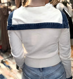 Cream + Denim Blend Cardigan