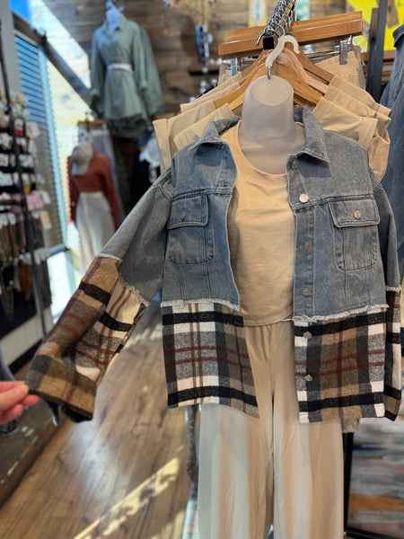 Flannel & Denim Combo Jacket
