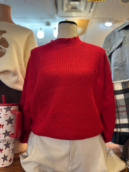 Cherry Red Knit Sweater