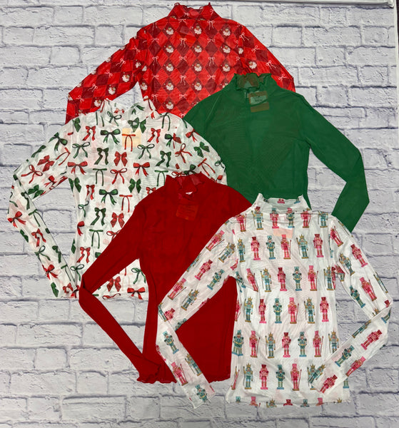 Christmas Sheer Tops
