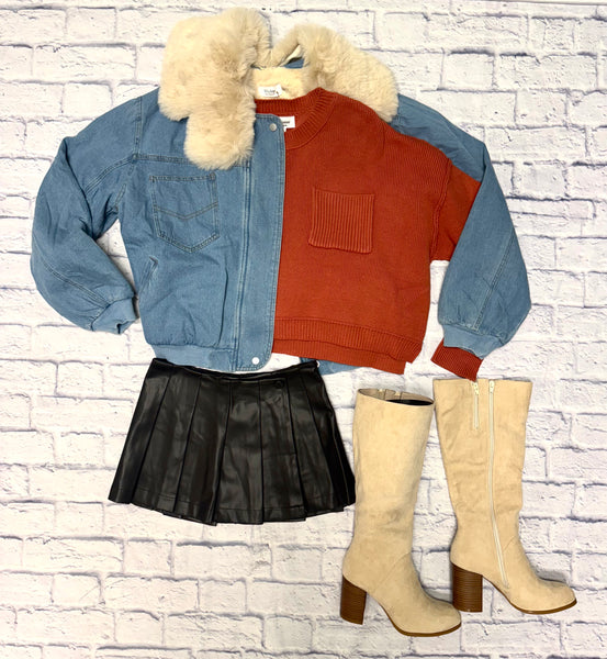 Leather School Skirt