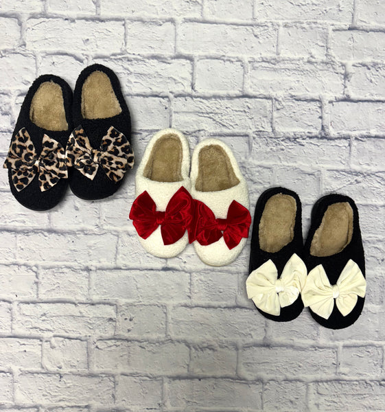 Sherpa Bow Slippers