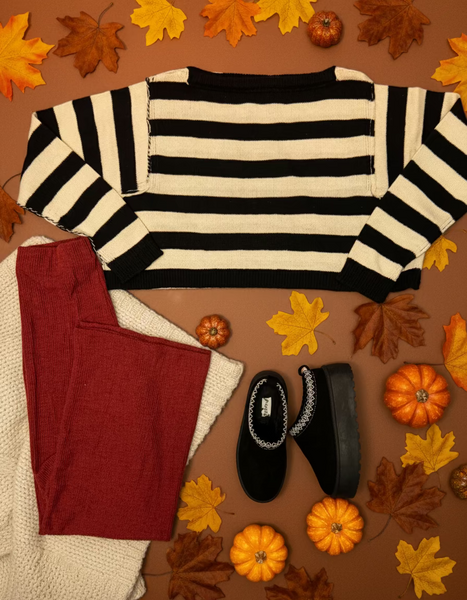 Black + White Striped Sweater