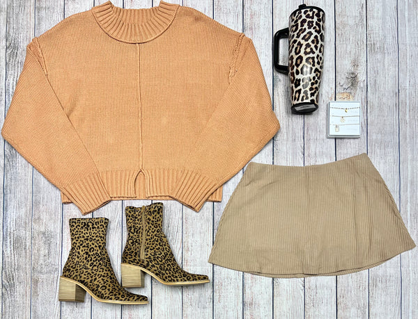 Dark Taupe Mini Skirt