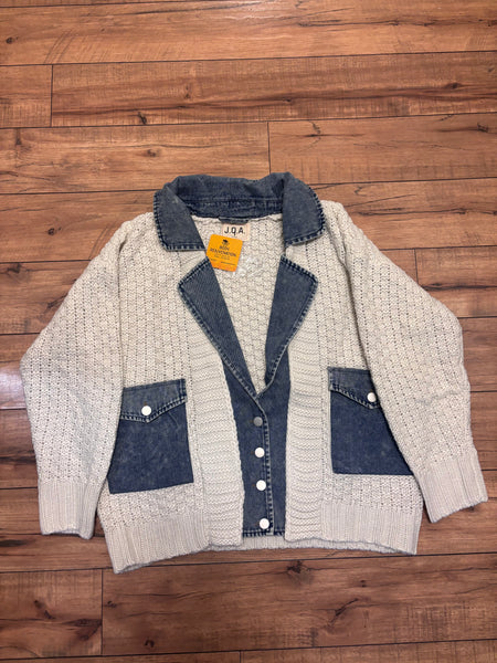 Knit Denim Shacket