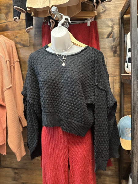 Black Cropped Sweater