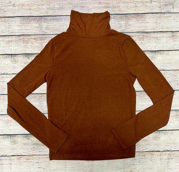 Brown Long-Sleeve Turtle-Neck