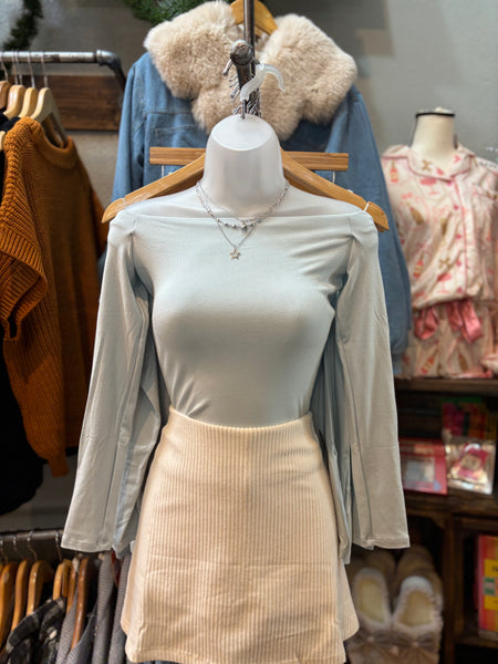 Mint Off the Shoulder Top