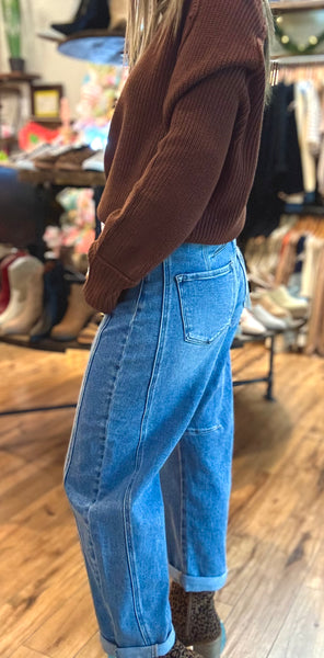 Risen Med. Wash Barrel Jeans