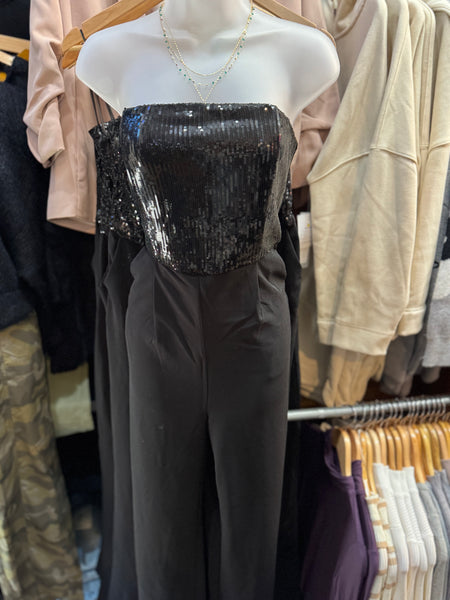 Sequin Strapless Jumpsuit