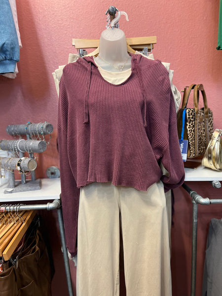 Plum Drawstring Top