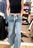 Wide Leg Drawstring Jeans