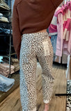 Cream Leopard Barrel Jeans