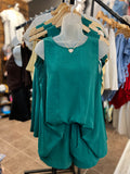 Green Short Two-Piece Set