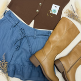 Brown + Gold Button Vest
