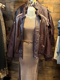 Brown Short Sleeved Fitted Dress