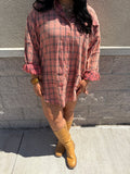 Coral Oversized Flannel