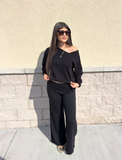 Off-Shoulder Black Sweater