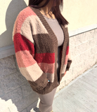 Color-Block Striped Cardigan