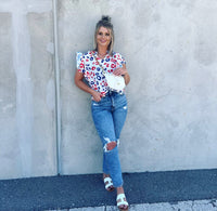 Patriotic Leopard Print Top