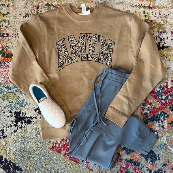 Soft Brown 'Amen' Sweatshirt