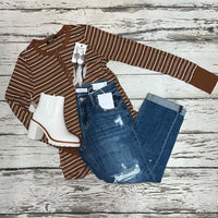 Brown Front-Snap Top